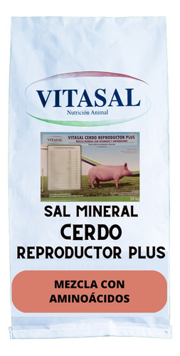 Sal Mineral Para Cerdo Reproductor Vitasal Plus 20 Kilos.