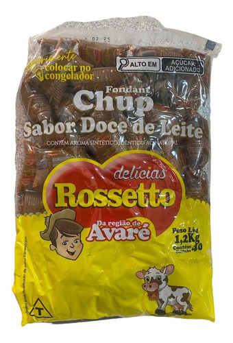 Chup Chup Doce De Leite Rosseto De Avaré 1,2kg - Pct C/ 40