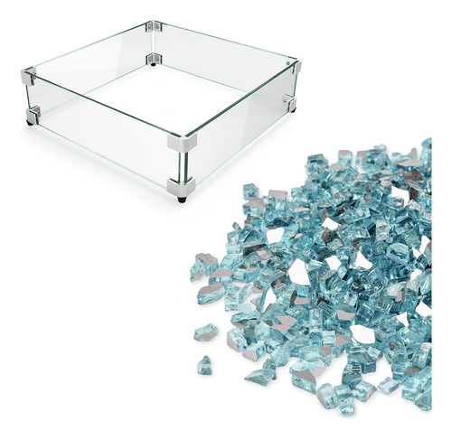 Vidrio Para Chimenea 9 Kg, 1  Azul Aluminio