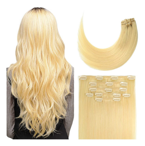 Extensiones De Cabello 100% Humano 20in 70gr Rubio Blanqueci