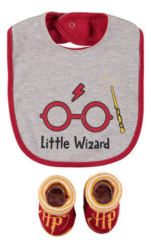 Harry Potter Conjunto De Babero Y Botín Unisex Para Bebé, Re