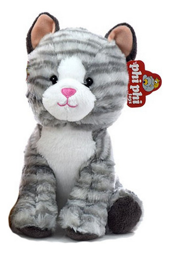 Peluche Gatito Sentado 30 Cm Phi Phi Toys 8190 La Torre Color Gris