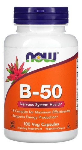 Vitamina B-50 Now Foods Vitaminas Complexo B 100veg Caps Sabor Sem sabor
