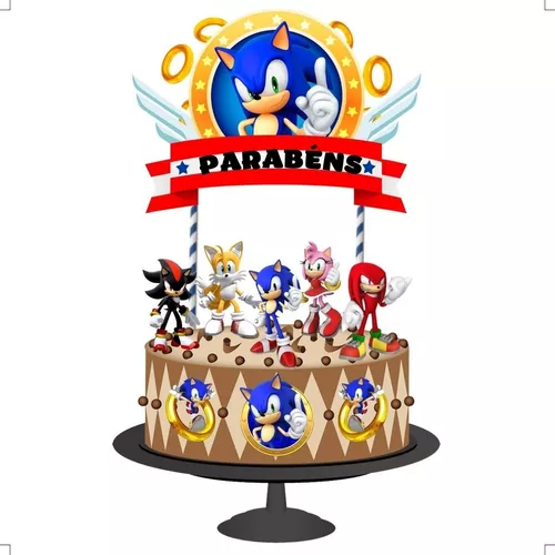Sonic decoration  Bolo de aniversário sonic, Festas de aniversário do sonic,  Festa sonic