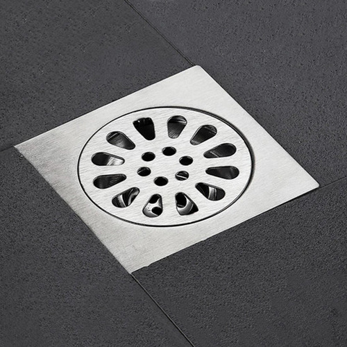 Imagen 3 de 7 de Rejilla Desagüe Ducha Baño Satinada Acero 10x10 Cm