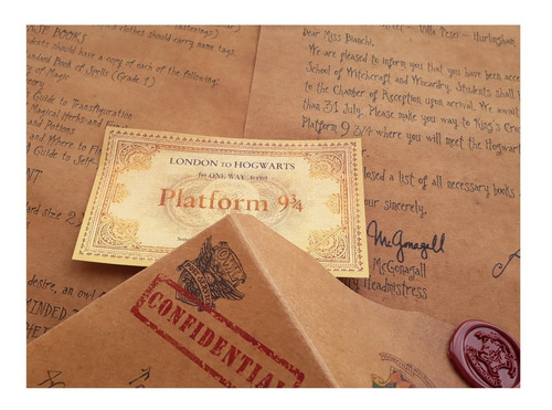 Carta Hogwarts Con Sello Lacrado Y Más! Harry Potter