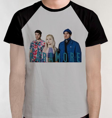 Camiseta Raglan Camisa Blusa Unissex Paramore Banda Rock