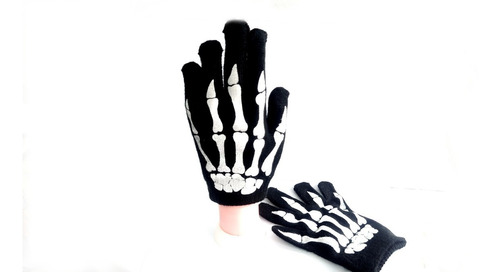 Guantes Calavera Estampados Biker Sin Dedos Ciclismo Huesos