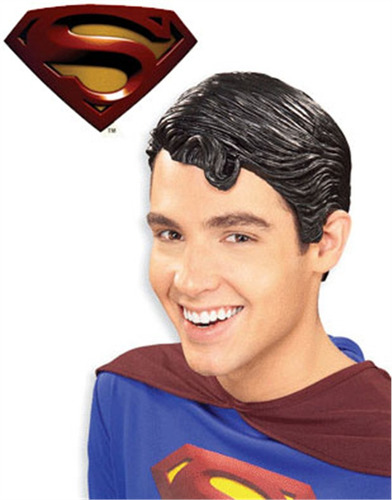 Peluca De Vinilo Para Adulto Superman Accesorio Para