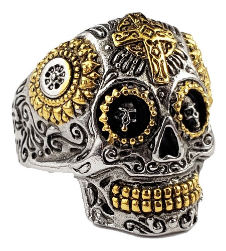 Anillo Calavera Mexicana Acero Inoxidable Hombre Mujer Doypl