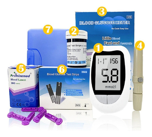 Glucómetro Genérico Medidor Lcd Con Lancetas Y Test