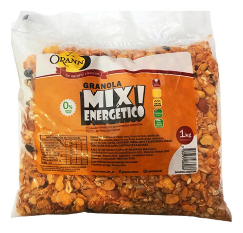 Granola mix energético Orann 1Kg apto vegano