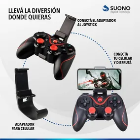 Joystick Suono Mando De Juego Gamepad Inalambrico Bt Wireles Color Negro