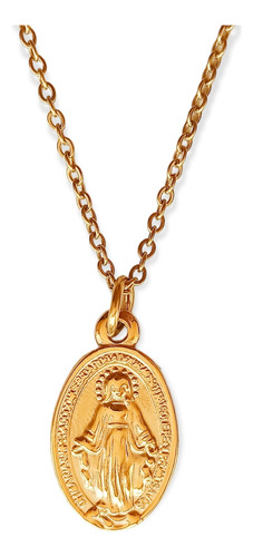 Cadena Colgante Virgen Maria Amor Religion Acero Moneda Love