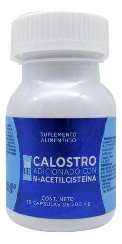Calostro Adicionado Con N-acetilcisteína 30 Cápsulas 500 Mg