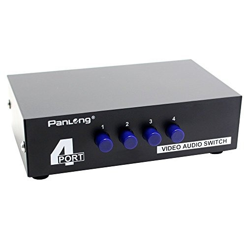 Panlong Interruptor Av De 4 Vías Conmutador Rca 4 En 1 Salid