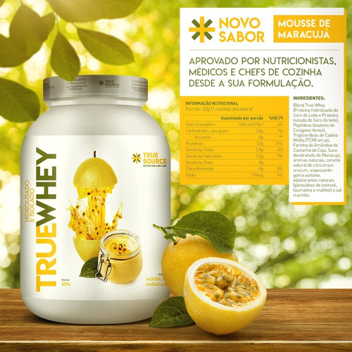 Whey Isolada E Hidrolisada True Whey 837g-true Source Sabor Mousse De Maracujá