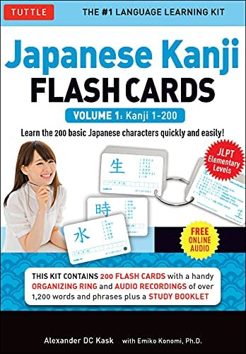 Japanese Kanji Flash Cards Kit, Vol. 1, Kanji 1-200: Jlpt Beginning Level (book & Cd), De Kask, Alexander. Editorial Tuttle Publishing, Tapa Dura En Inglés