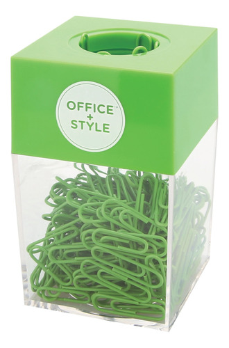 Office Style Dispensador De Clips De Papel Con Tapa Magnetic