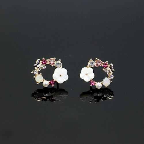 Pendientes B A La Moda Para Mujer Con Forma De Flor Y Perlas
