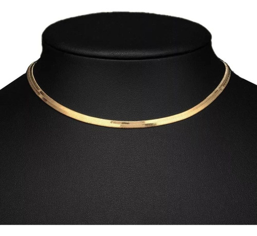 Colar Feminino Choker Gargantilha Laminada Dourado 45cm Fina