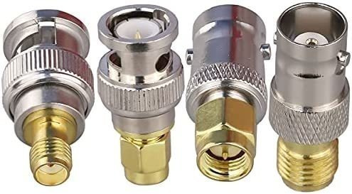 Pack Conectores Bnc A Sma Tuolnk X4 Coaxial -plateado