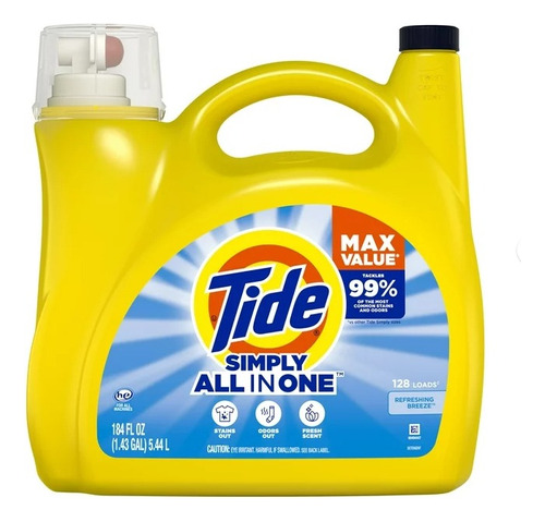 Tide Detergente Liquido 5.44 Litros Simple All In One 