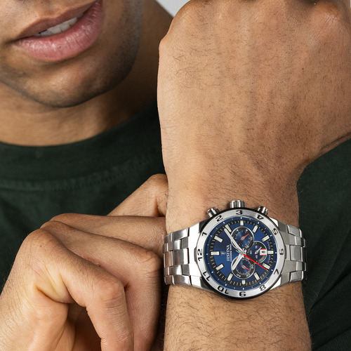 Reloj Festina hombre Chrono Bike 2024 acero azul F20670/1 malla plateado bisel plateado