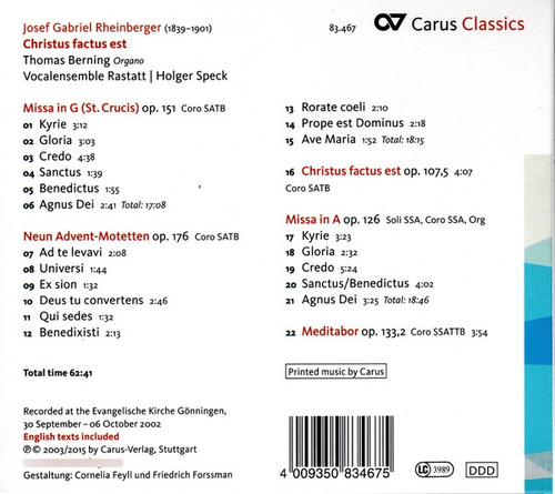 Cd Christus Factus Est (josef Rheinberger) Estándar