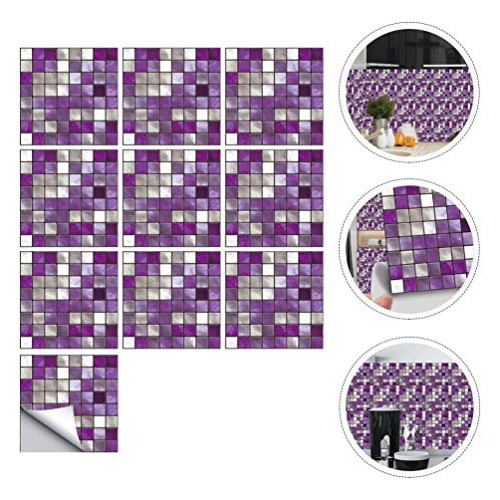 10 Piezas De Pegatinas De Azulejos De Mosaico 3d Autoad...