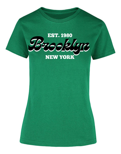 Playera Mujer Brooklyn New York Letrero - Moda
