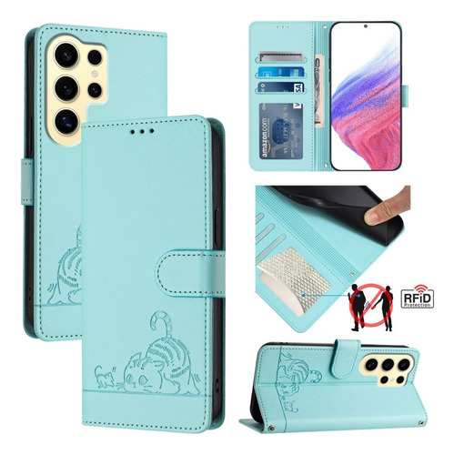 Funda Con Patrón En Relieve De Gato Y Ratón Para Samsung