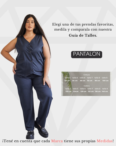 Pantalon De Vestir Sastrero Rayado Mujer Moda Talles Grandes