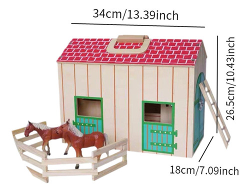 De Caballos De Madera En Miniatura, Casa De Muñecas, Mesa