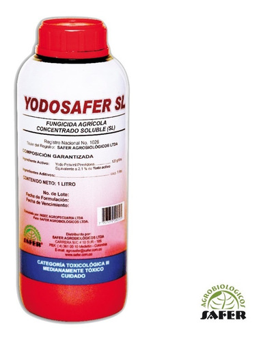 Yodosafer Fungicida Agrícola Concentrado Soluble 1 Litro