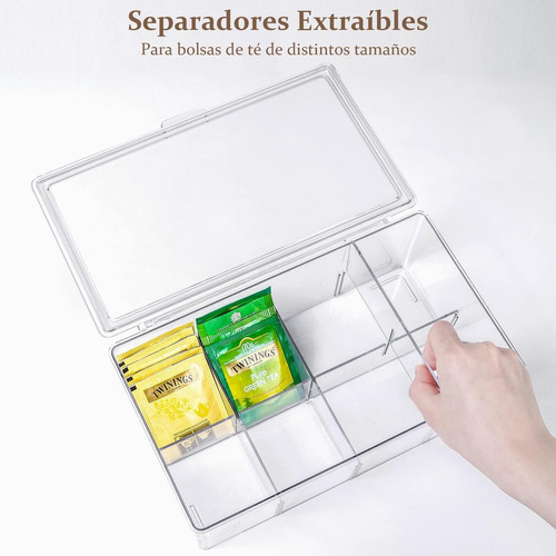 Caja Almacenamiento Bolsas De Té Con Tapa, Caja Organizadora