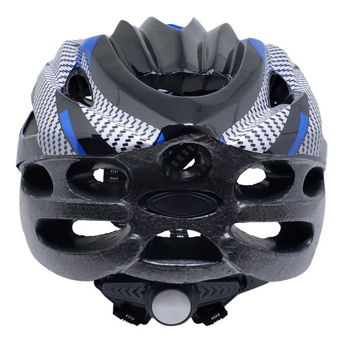 Imagem 6 de 7 de Capacete Com Sinalizador De Led Ciclismo Bike Azul Com Preto