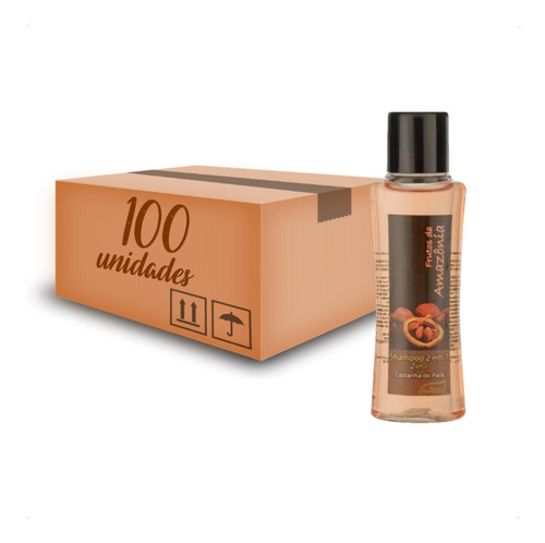 Kit 100 Shampoo 2 Em 1 Castanha Do Pará 35ml Hotel Motel Spa