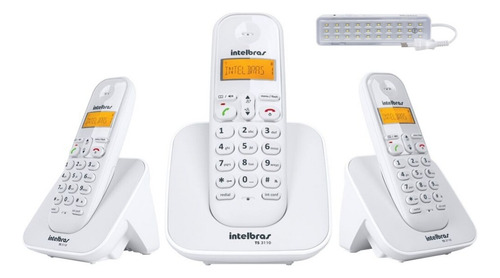 Aparelho Telefone Sem Fio 2 Ramal Bina Bat Eria Alta Duração