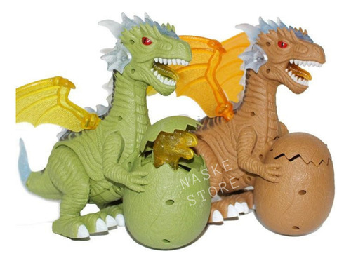 Dinosaurio Dragon Huevo T Rex Camina Luz Sonido Pila Robot Color Marrón Personaje T-rex