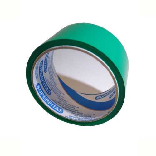 Imagem 10 de 10 de 2 Un Fita Adesiva Verde 40 M X 45 Mm Tipo Durex Colorida