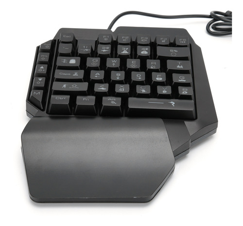 Teclado De Jogo Com Fio Usb De Uma Mão Para Jogos, 7 Cores