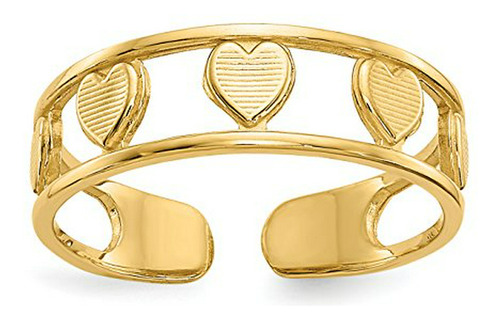 Anillo Para Pie - 14k Yellow Gold Heart Toe Rin