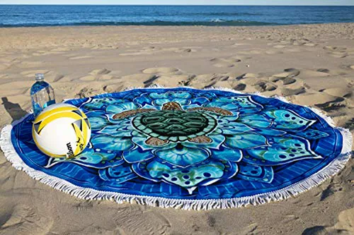 Manta De Playa Redonda Dawhud Direct, 60 X 60 , Microfibra
