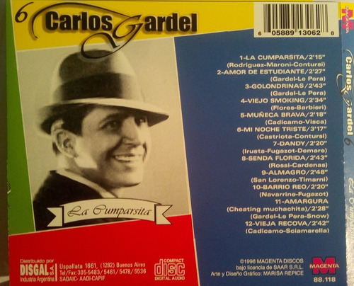 Cd Carlos Gardel   La Cumparsita  (6)