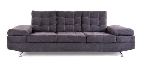 Sofá Salas Modernas Minimalistas Lounge Sillones Retro Color Gris Oxford