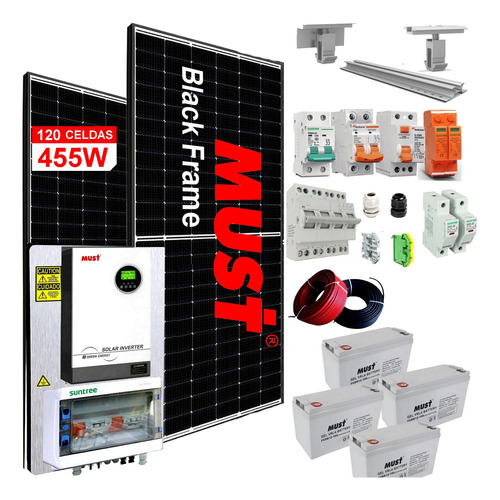 Must Kit Solar Completo 17600w/d Hibrido Inverter 5kw Mh10-5