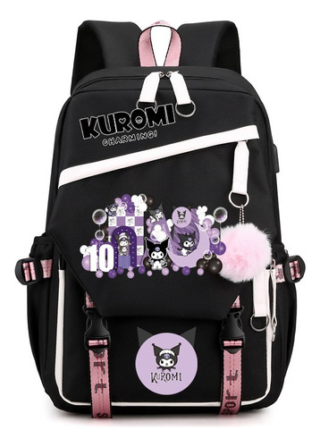 Mochila Escolar Kuromi Melody Peripheral De Gran Capacidad