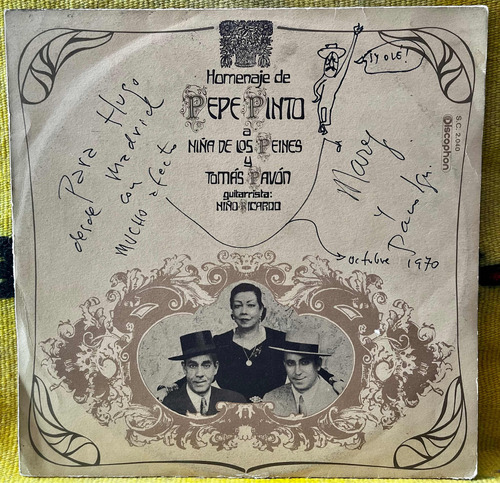 Disco Lp Pepe Pinto / Homenaje A Niña De Los Peines 1969 1ae