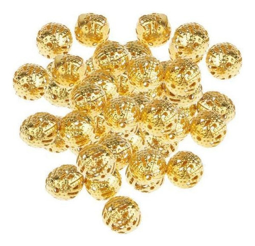 Youpin 2x100pcs Bola De Filigrana Hueca Dorada Perlas